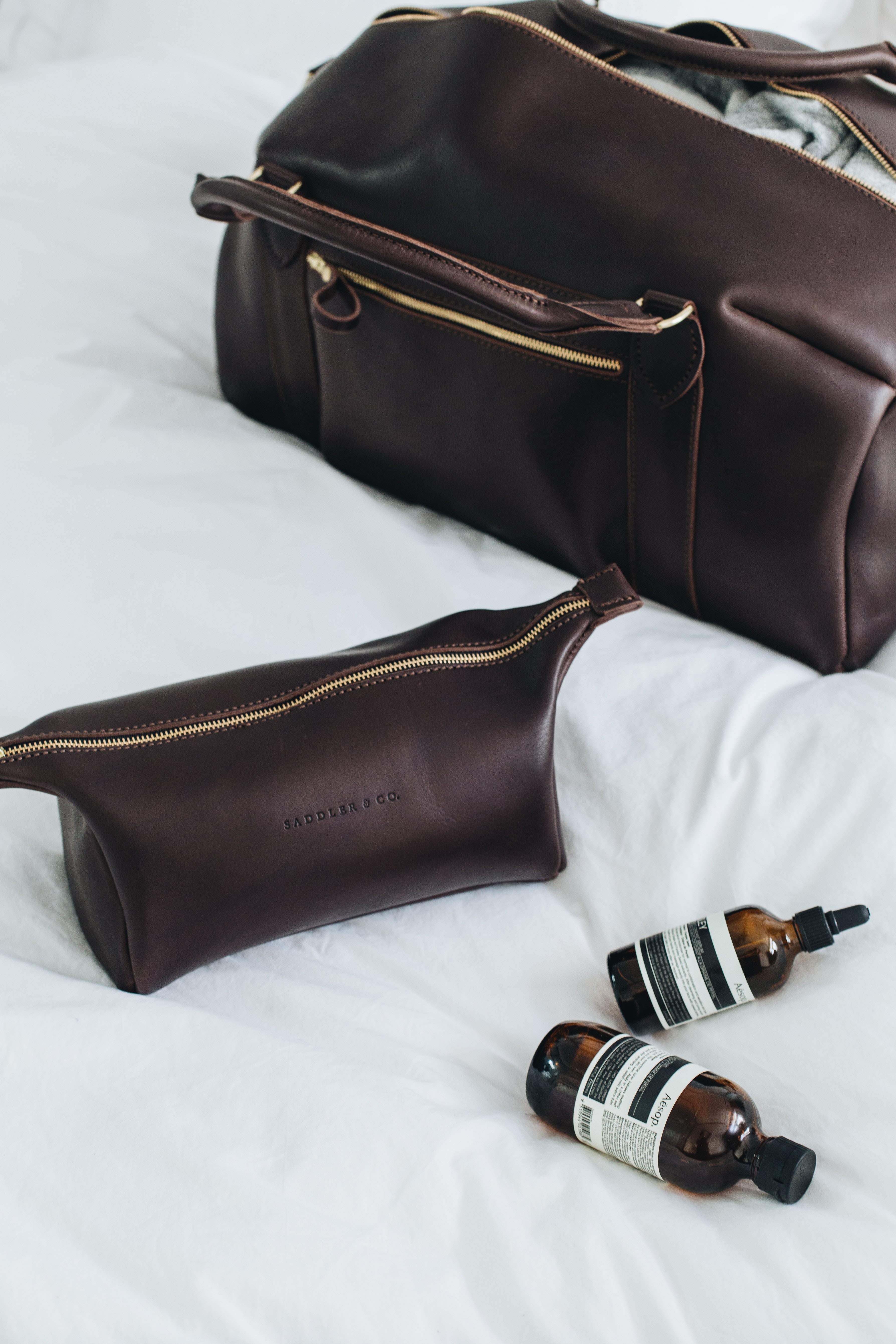 Saddler and Co Leather Toiletry Bag